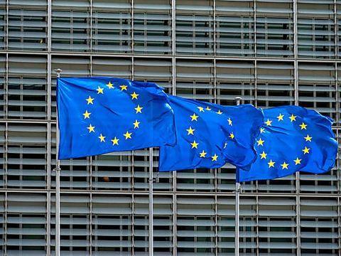 EU-Flaggen im Europaviertel Brüssel