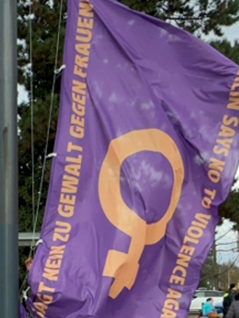 Flagenhissung Anti-Gewalt (Bild: BA Reinickendorf)