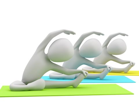 3D-Gruppe von Yoga-Übungen