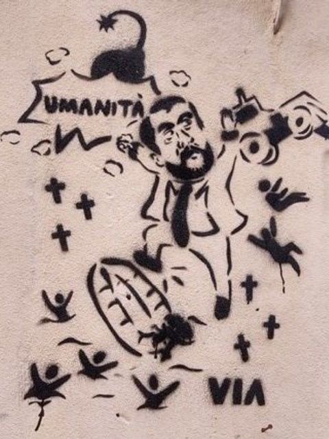 Grafitti wie dieses finden sich häufig in Palermo: "Anhänger Salvinis, ihr seid Mörder" (Bild: Marc Eret)