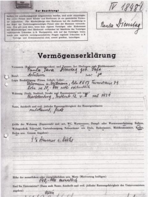 Vermögenserklärung Paula Dienstag