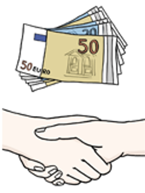 Grafik von schüttelnden Händen