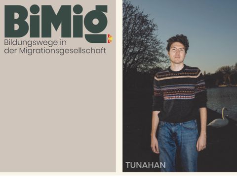 Logo BiMig und ein Foto eines jungen Mannes