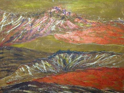 Eveline Kirchner, Erdentstehung, Acryl, 2019 (Bild: Eveline Kirchner)