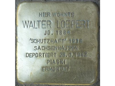 Stolperstein Walter Loepert (Bild: Stolpersteine-Initiative CW, Hupka)