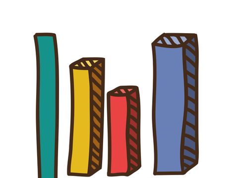 Abstraktes Spaltendiagramm in mehreren Farben