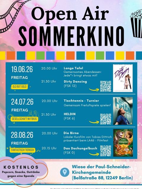 Flyer Sommerkino Paul-Schneider-Kirchengemeinde