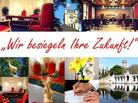 Collage des Standesamtes, Wir besiegeln Ihre Zukunft als Schriftzug, Bilder vom Standesamt