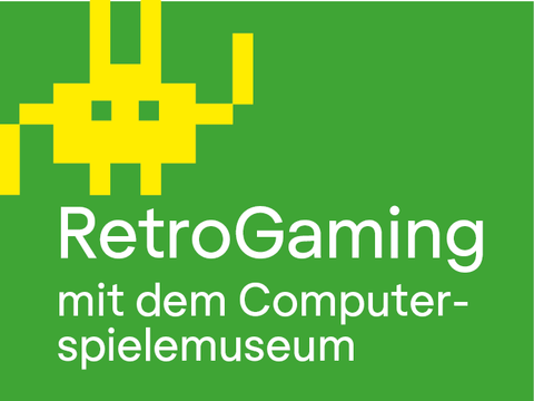 Veranstaltungtitel RetroGaming mit Pixelfigur