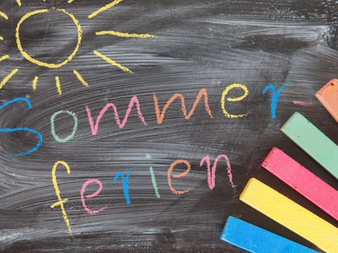 Tafel Mit Bunter Kreide - Sommerferien