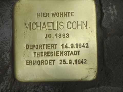 Stolperstein Michaelis Cohn, Foto: F. Siebold