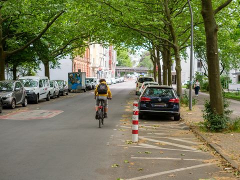 Radfahrer in der Alexandrinenstraße