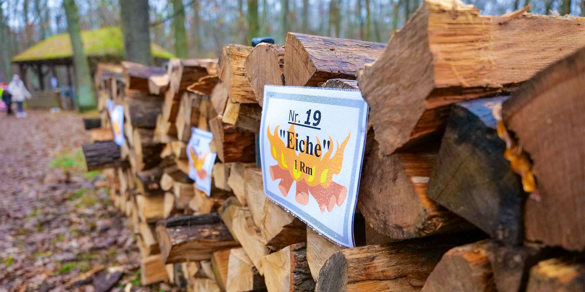 Stapel mit Brennholz (Eiche)