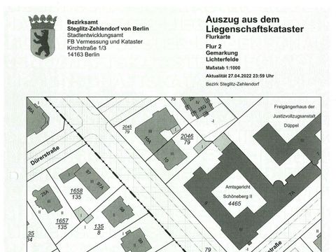 Liegenschaftskarte 2022 (Bild: FB Vermessung und Kataster, BA Steglitz-Zehlendorf)