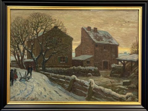 „Der letzte Tag des 19. Jahrhunderts im verschneiten Schöneberg“, Malerei, 31. Dezember 1899 (Bild: Museen Tempelhof-Schöneberg)