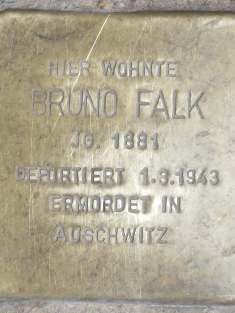 Stolperstein Bruno Falk, Foto:H.-J. Hupka
