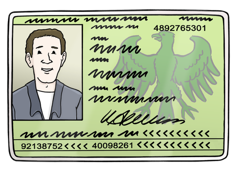 Illustration eines Personalausweises