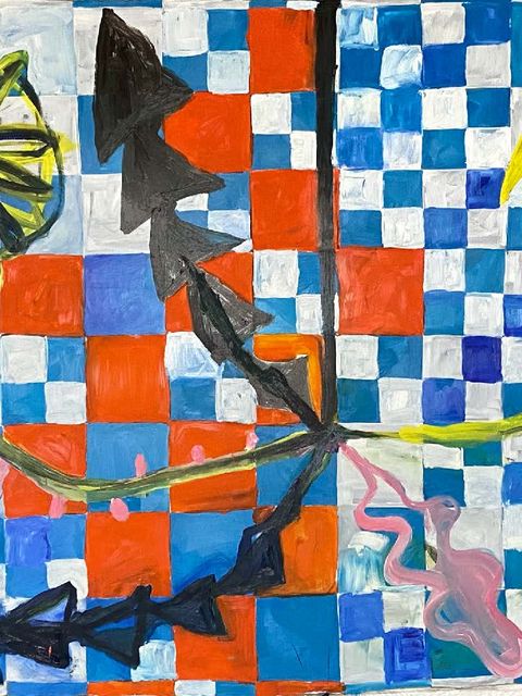 Ohne Titel Nr. 3, 325 × 405 cm, Öl auf Leinwand, 2026 (Ausschnitt) (Bild: Peter Klare)