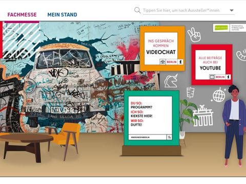 Screenshot des virtuellen Messestandes der Berliner Jugendämter und SenBJF (Bild: AG Öffentlichkeitsarbeit Berliner Jugendämter)