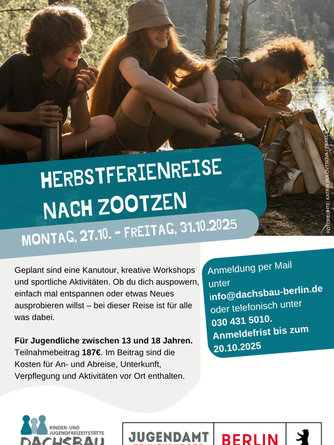 Flyer Herbstferienreise Zootzen (Bild: BA Reinickendorf)