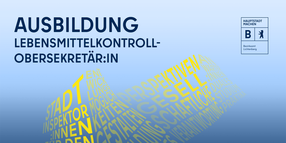 Illustration, Schriftzug Ausbildung Lebensmittelkontrollobersekretär:in