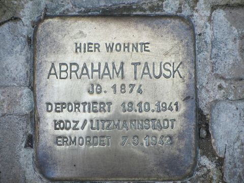 Stolperstein Abraham Tausk, Foto: F. Siebold, Juni 2013