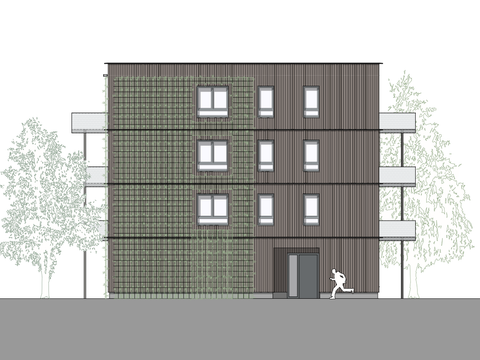 Teilprojekt B: Visualisierung der Baukörper mit dem Planungsstand der Leistungsphase 2.