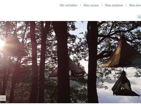 in Bäumen hängende Zelte