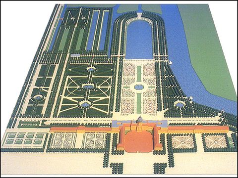 Schlossgarten Charlottenburg, Modell des Zustandes 1740, 1985
