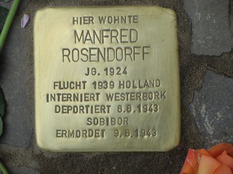Stolperstein Manfred Rosendorff, Foto: F. Siebold, Mai 2013
