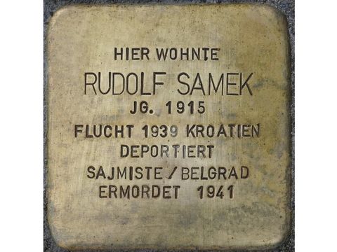 Stolperstein Rudolf Samek (Bild: Stolpersteine-Initiative CW, Hupka)
