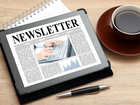 Newsletter auf einen Tablet