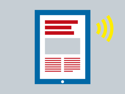 Tablet mit WLAN-Symbol