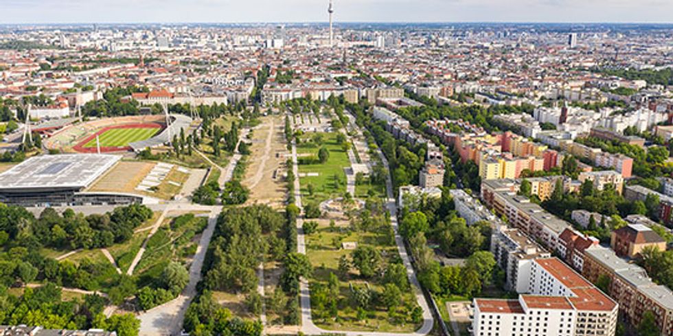 Mauerpark, Schrägluftbild