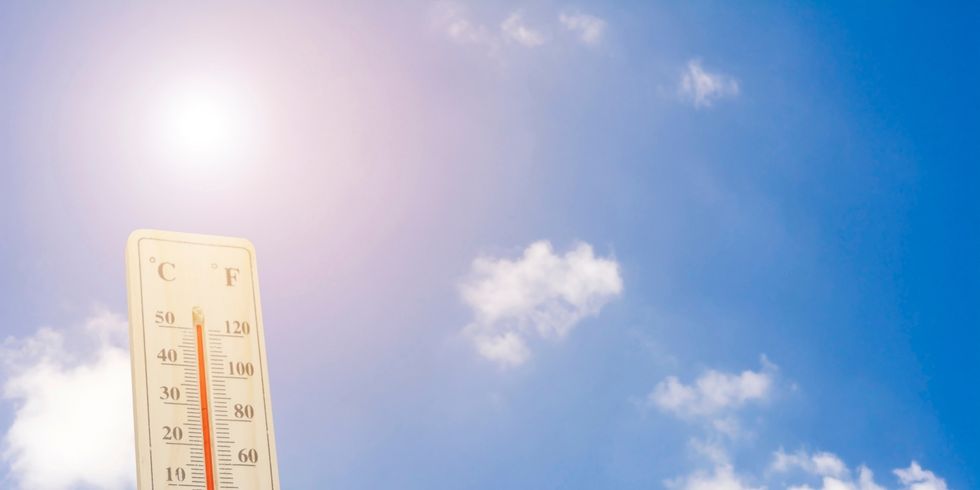 Thermometer in der Sommerhitze