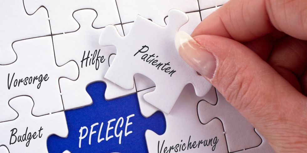 Puzzleteile zum Thema Pflege