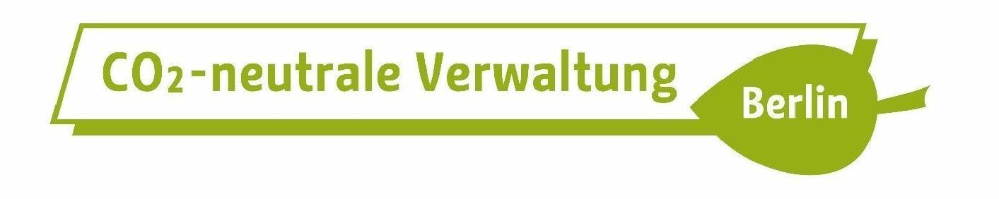 grüner Schriftzug CO2-neutrale Verwaltung