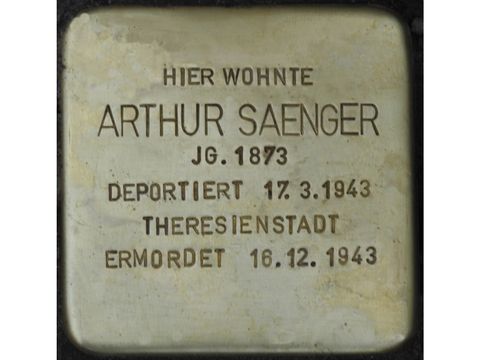 Stolpertein Arthur Saenge (Bild: Stolperteine-Initiative Charlottenburg-Wilmersdorf)