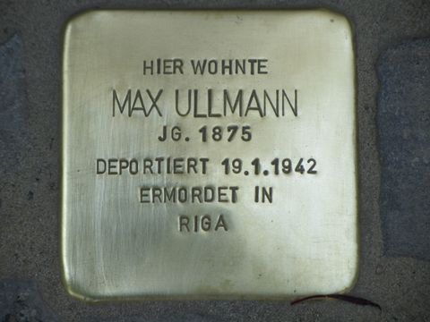 Stolperstein Max Ullmann, Foto: F. Siebold, 2013