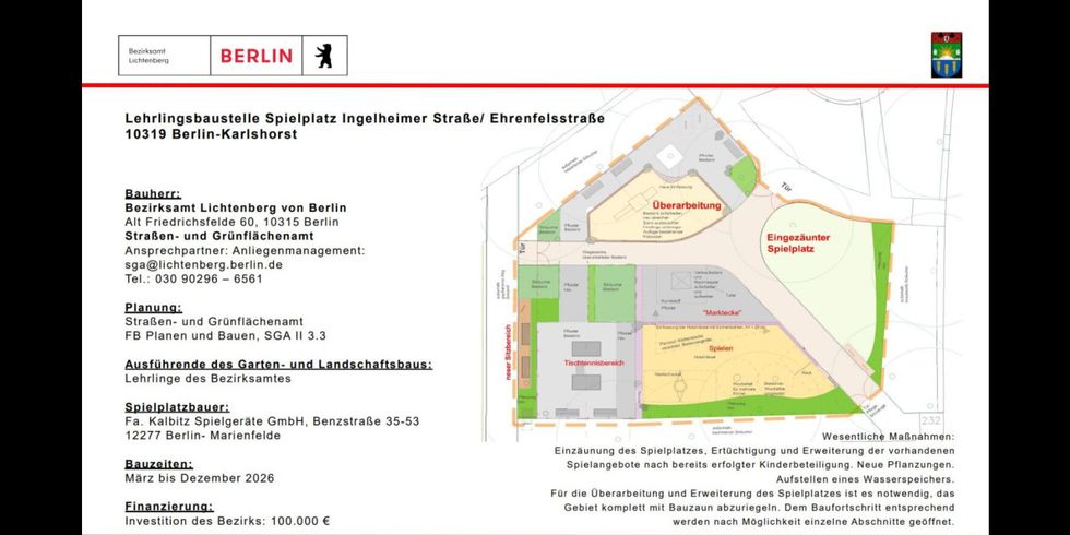 Bauschild Spielplatz Ehrenfelsstraße
