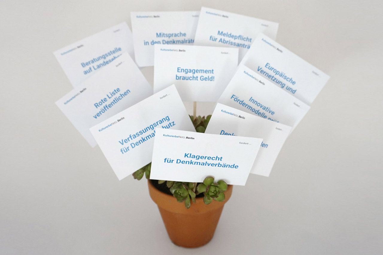 KulturerbeNetz.Berlin: 10 Forderungen GiveAway an den Senat