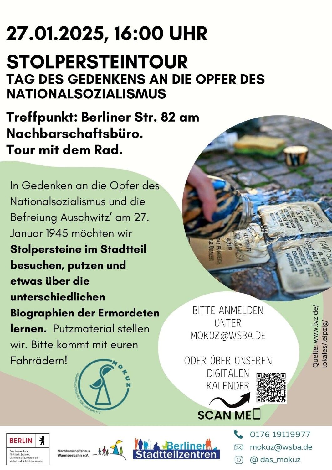 Einladung zur Stolpersteintour am 27. Januar 2025
