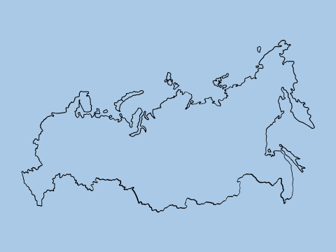 Karte mit Umriss von Russland