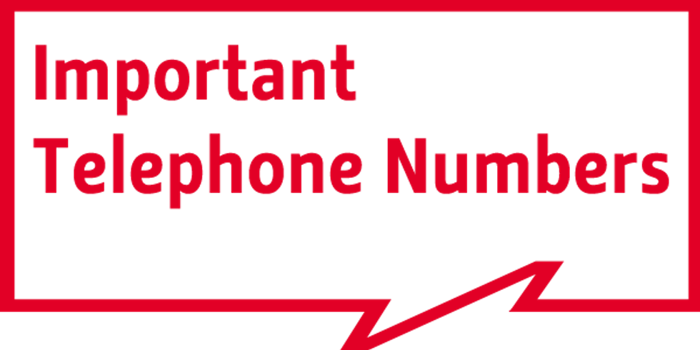 Important Telephone Numbers