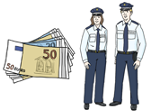 Grafik von zwei Polizisten