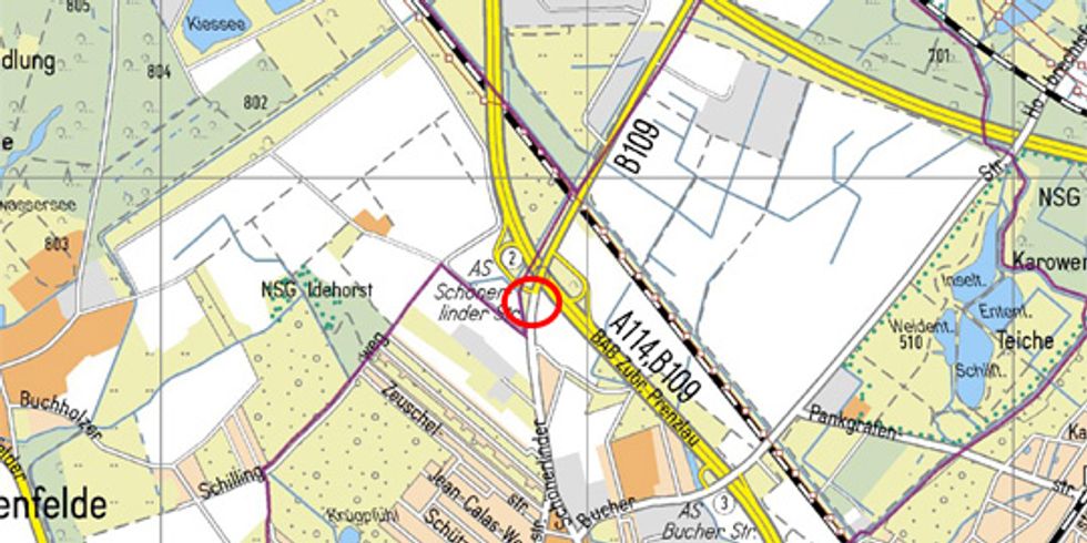 Karte Schönerlinder Brücke