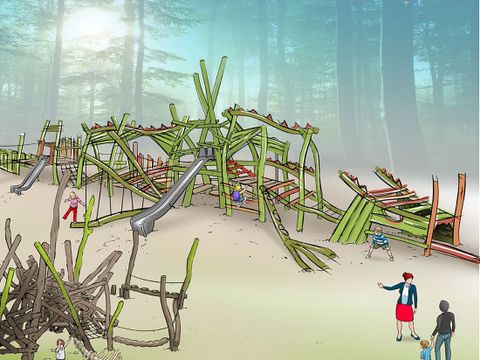 Blick in die Zukunft: der Drachenspielplatz im Wilhelm-von-Siemens-Park