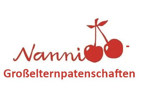 Logo Nanni mit Zeichnung zweier Kirschen und Text Großelternpatenschaften