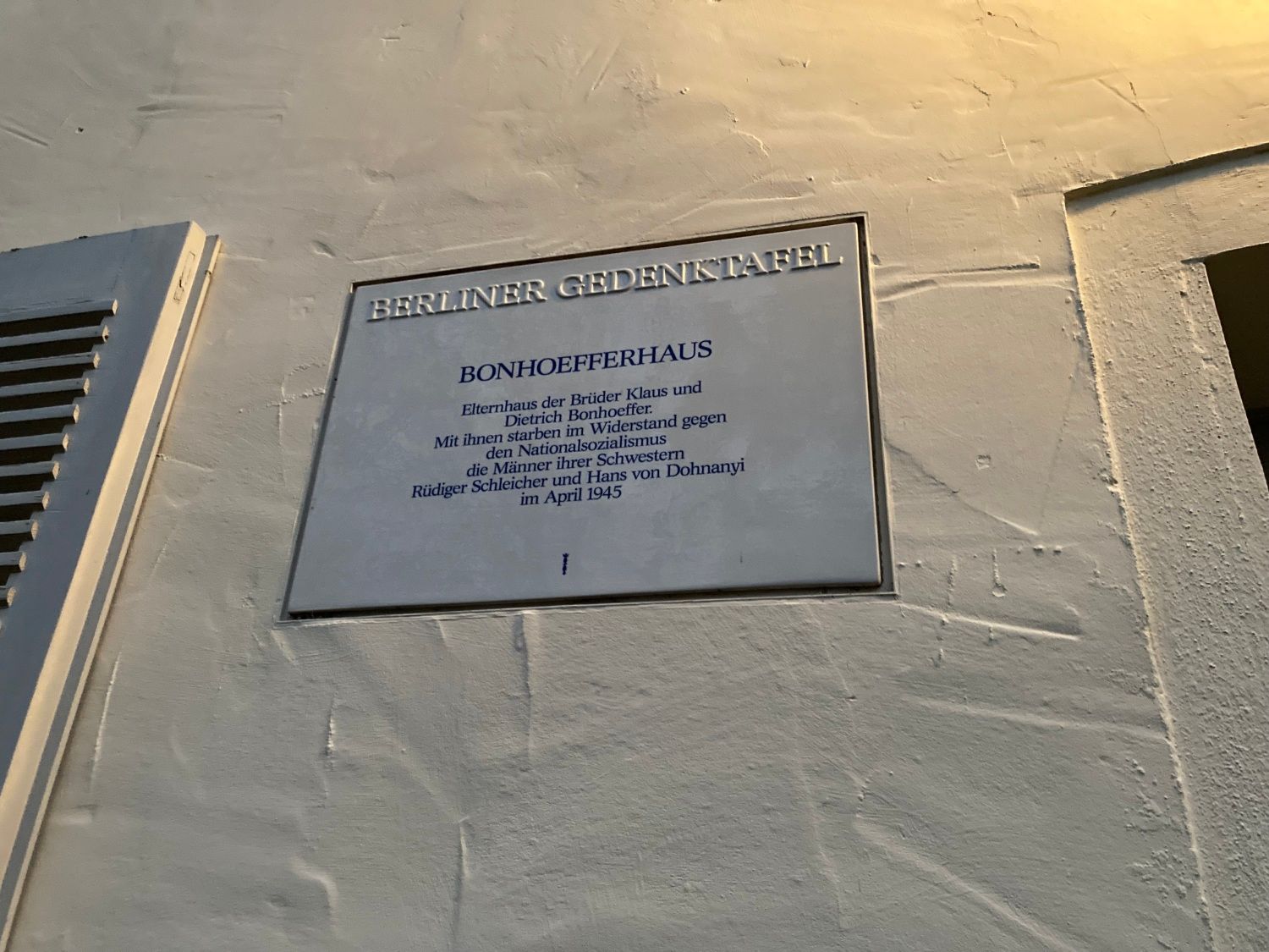 Bonhoefferhaus Gedenktafel