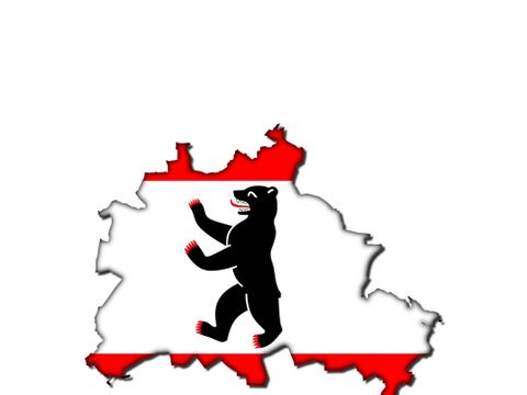 Berliner Bär im Berliner Stadtumriss